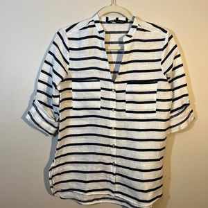 Zara striped button down shirt